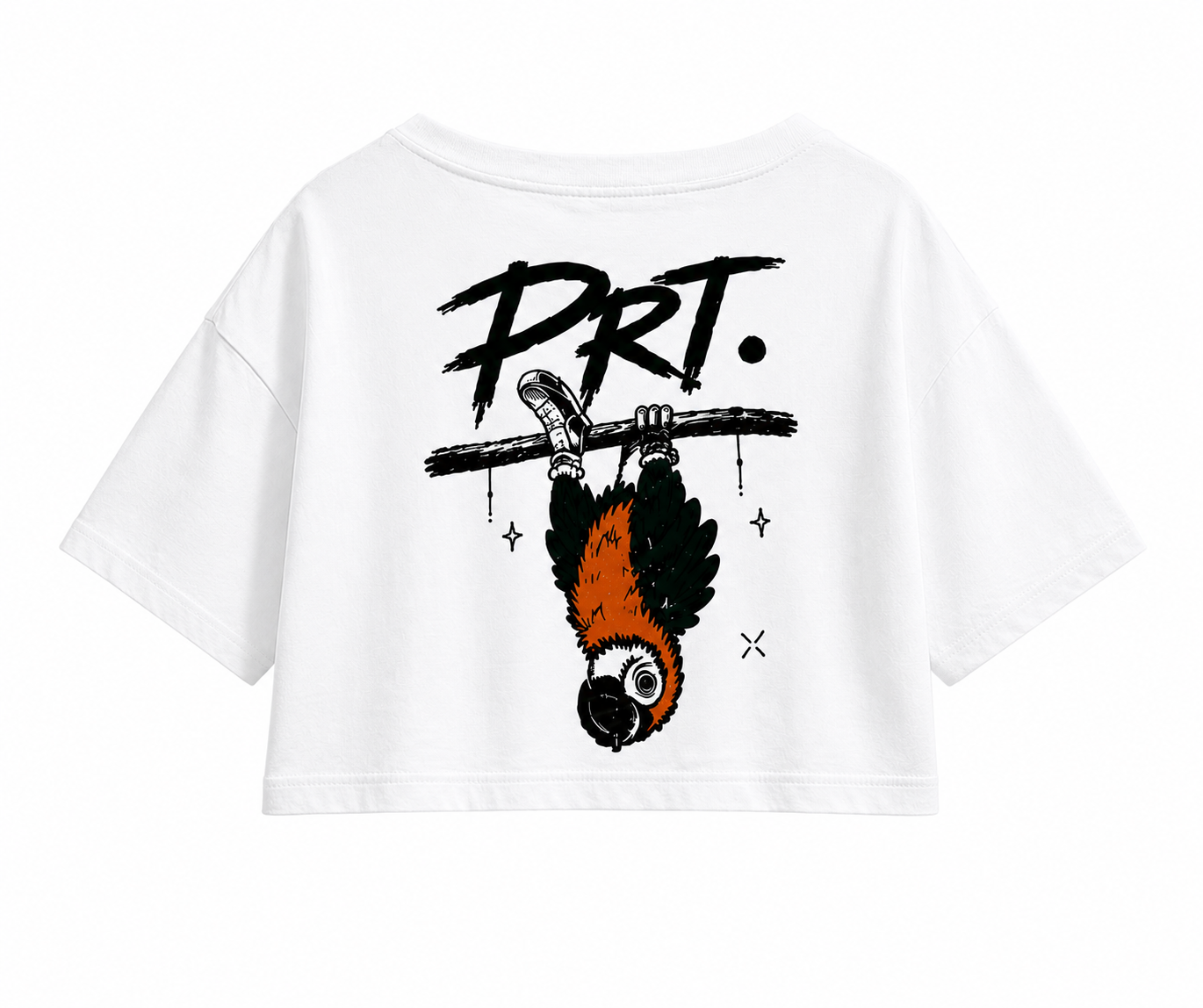 Hanging Parrot Crop Tee – Ivory